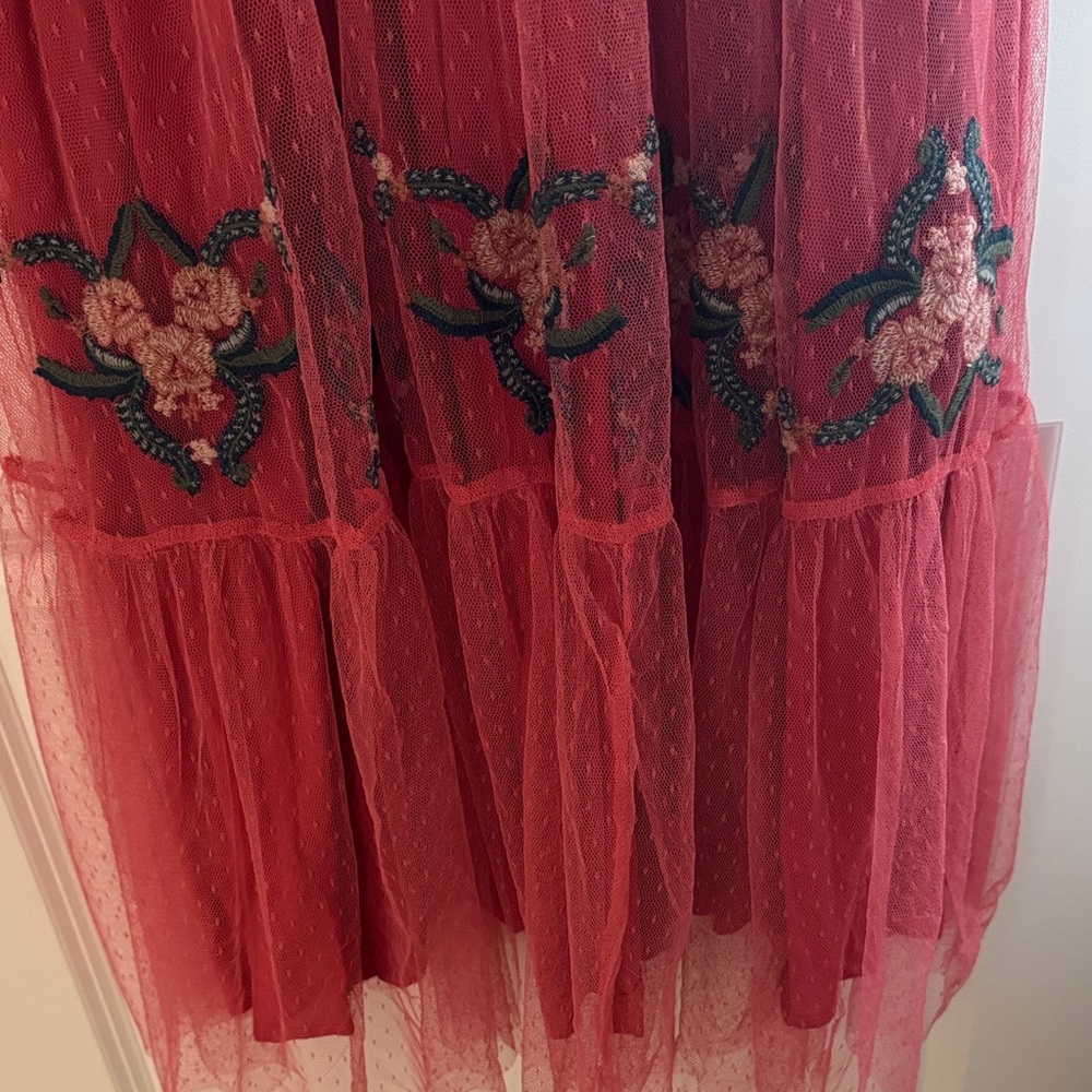 Elegant Pink Embroidered Kids Dress - Picture 2 of 5